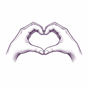 forme de cœur en mains