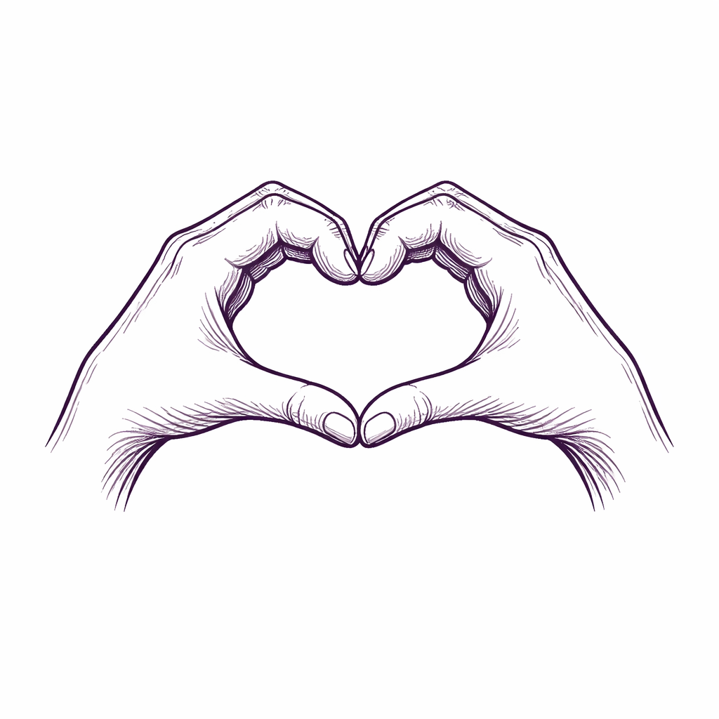 forme de cœur en mains